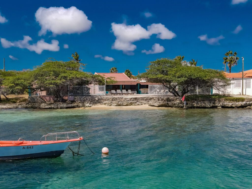 Peachy Beach water with Boat